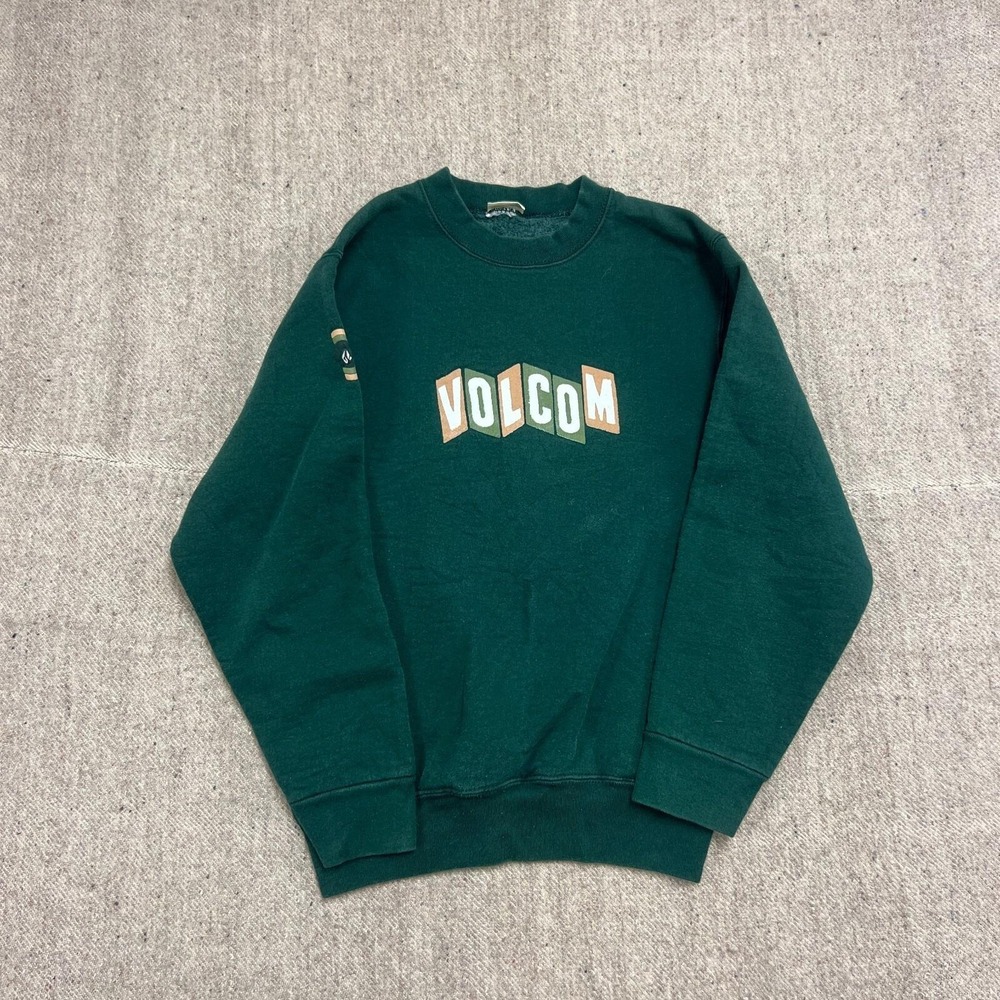 Vintage Volcom Sweatshirt Mens Small Green 1990s USA